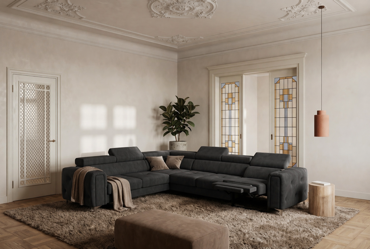 Ecksofa Orion I Relax Terra 96 Dunkelgrau